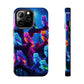 "Neon Nocturne" NEON Owls Tough Phone Case
