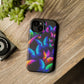 "Vibrant Neon Flutter" Neon Butterflies Premium Art Magsafe Magnet Tough IPhone 13 14 15 Pro Plus Max and Mini in Matte and Glossy Phone cases