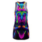 "NeoNighthawks" Neon Owls Racerback Dress