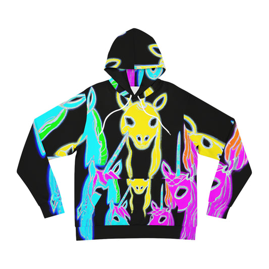 Neon Fantasy Unicorns. - Unicorns AOP Hoodie