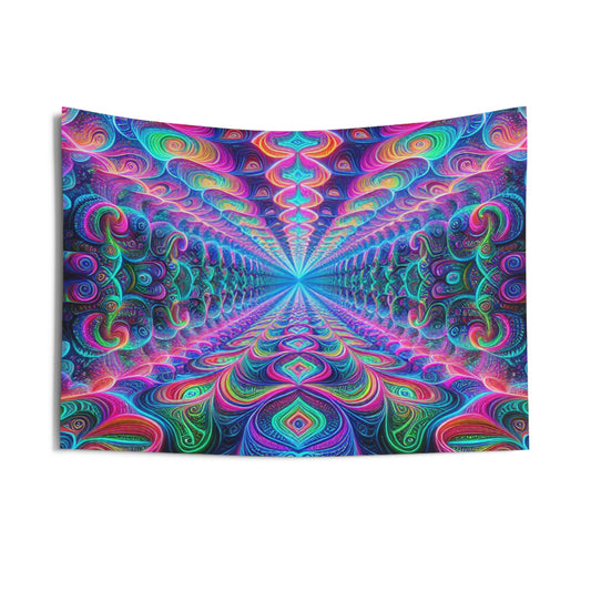 Cosmic Prismatica Fusion Infinity Patterns Art Tapestry