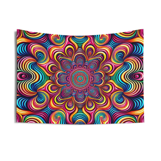 Cosmic Kaleidoscope. Infinity Patterns Art Tapestry