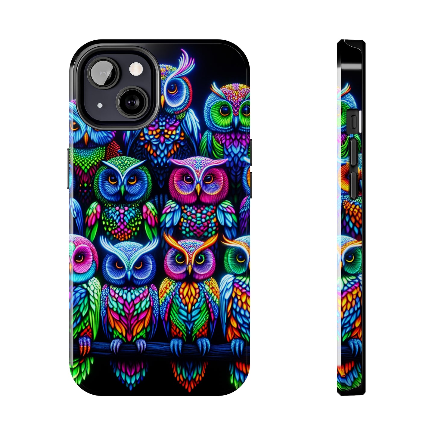 Neon Nocturnal Spectacle. NEON Owls Tough Phone Case