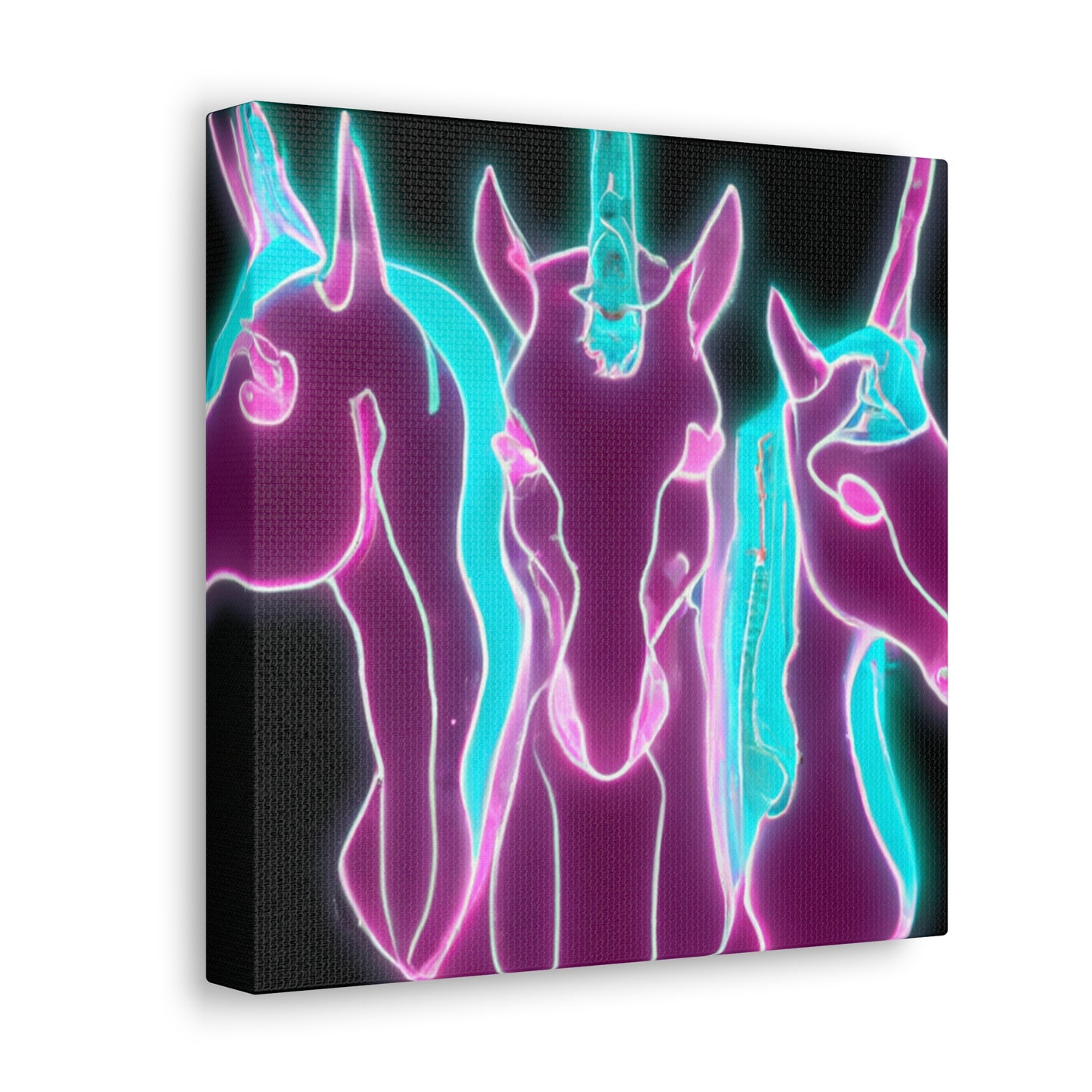 "Neon Unicorn Posse" NEON Unicorns Art Canvas