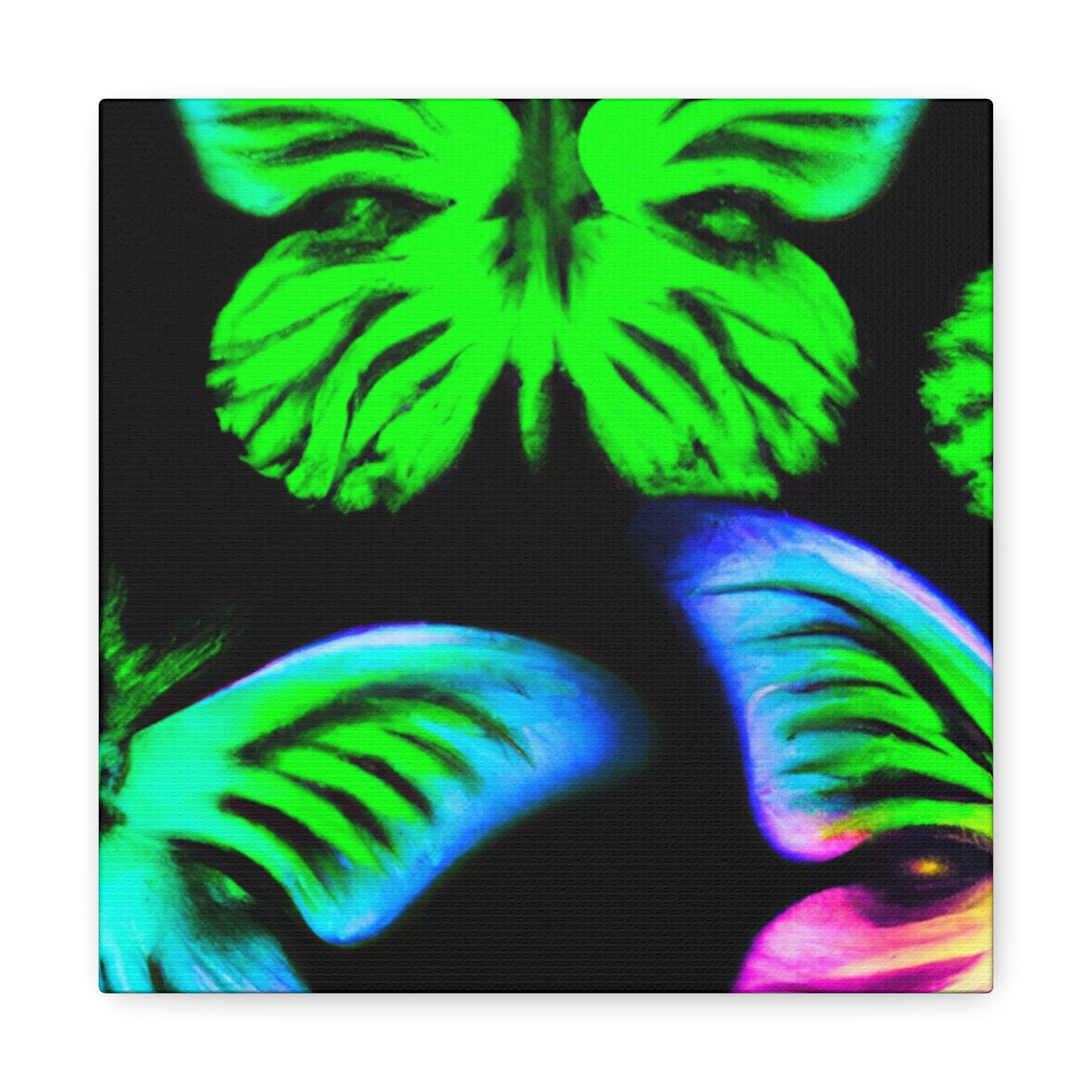 "Neon Dreamweavers". Neon Butterflies  Art Canvas