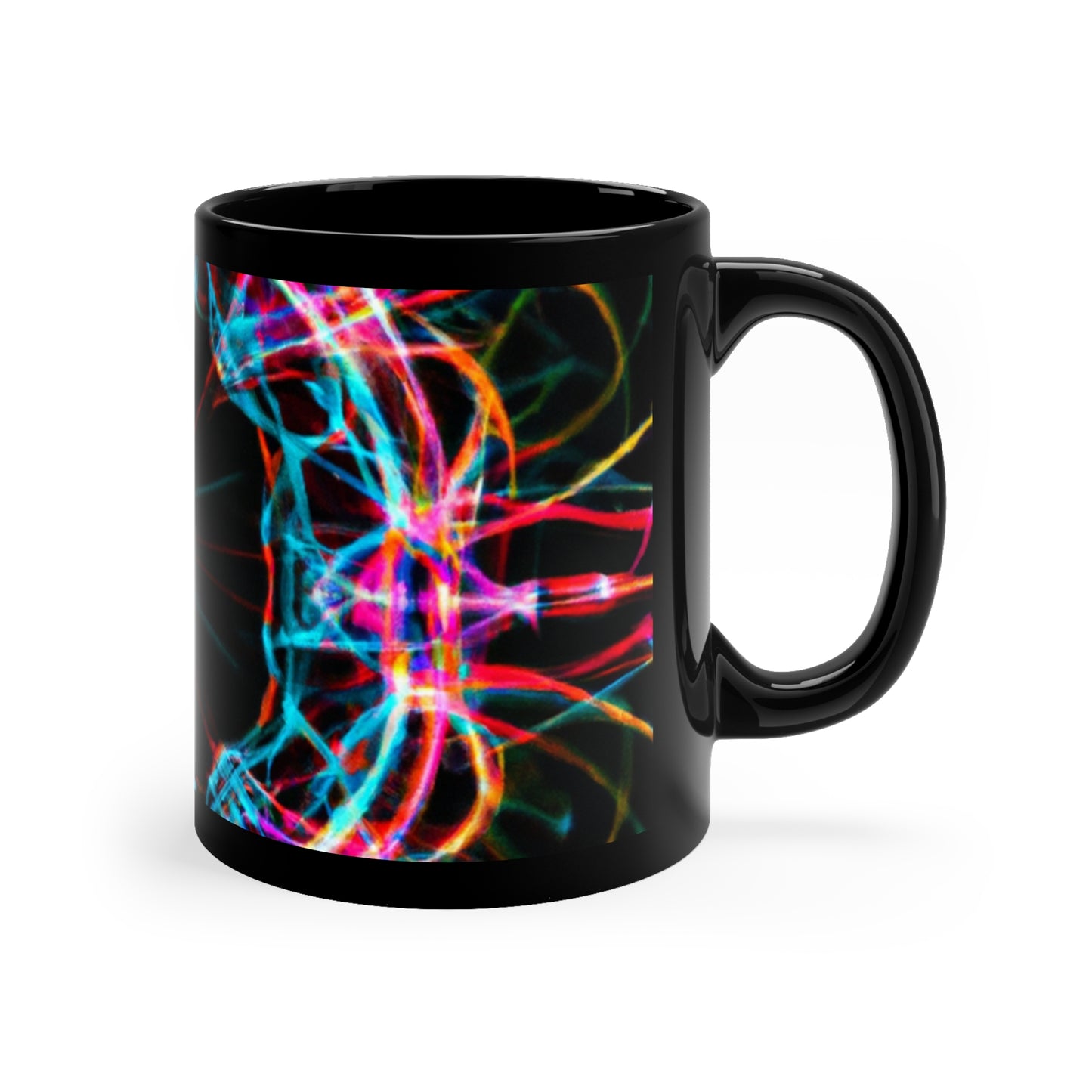 Psychedelic Chromatic Eternal space. Trippy Infninty Patterns 11oz Black Mug