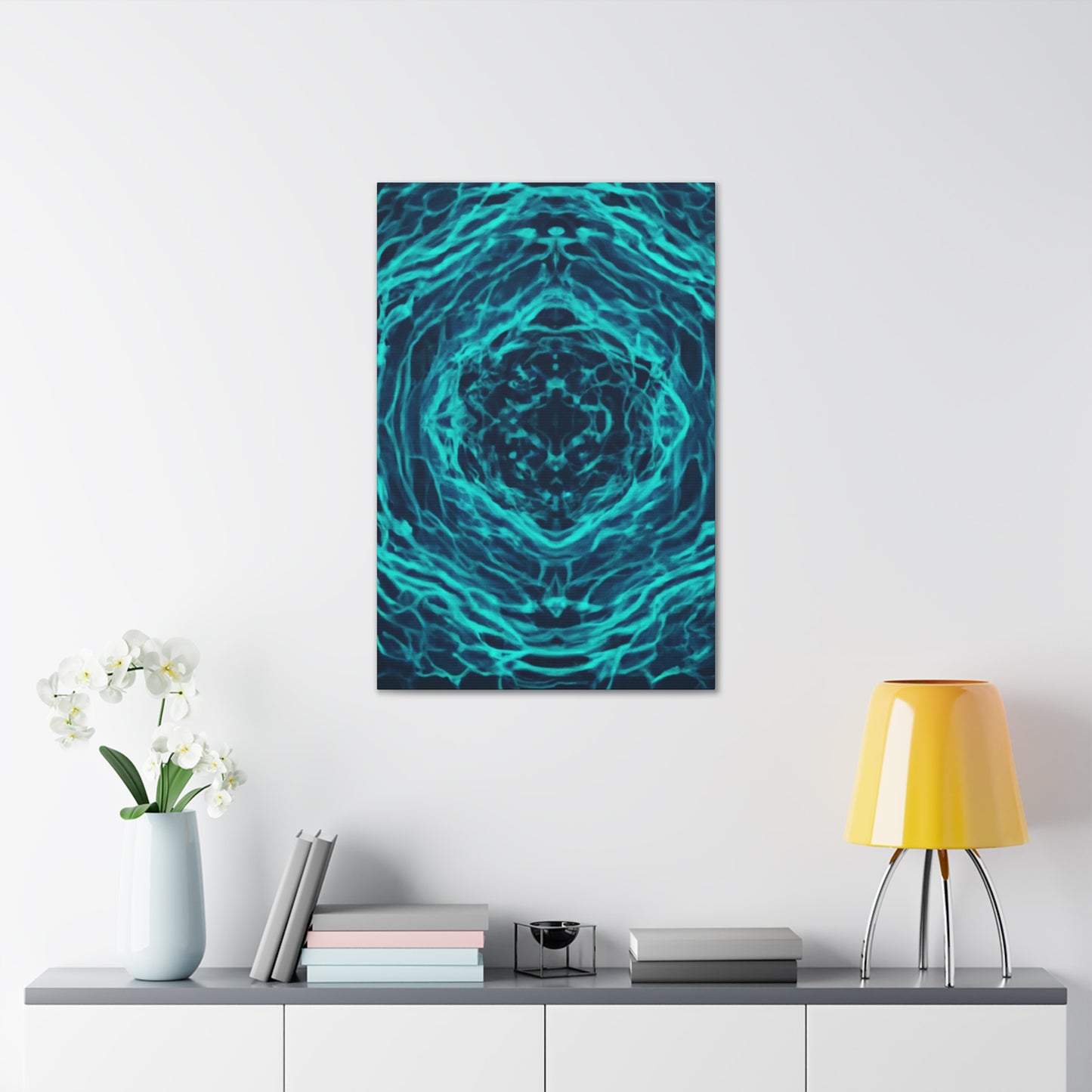 Neon Infinity Fractals. Trippy Infinity Patterns Art Canvas