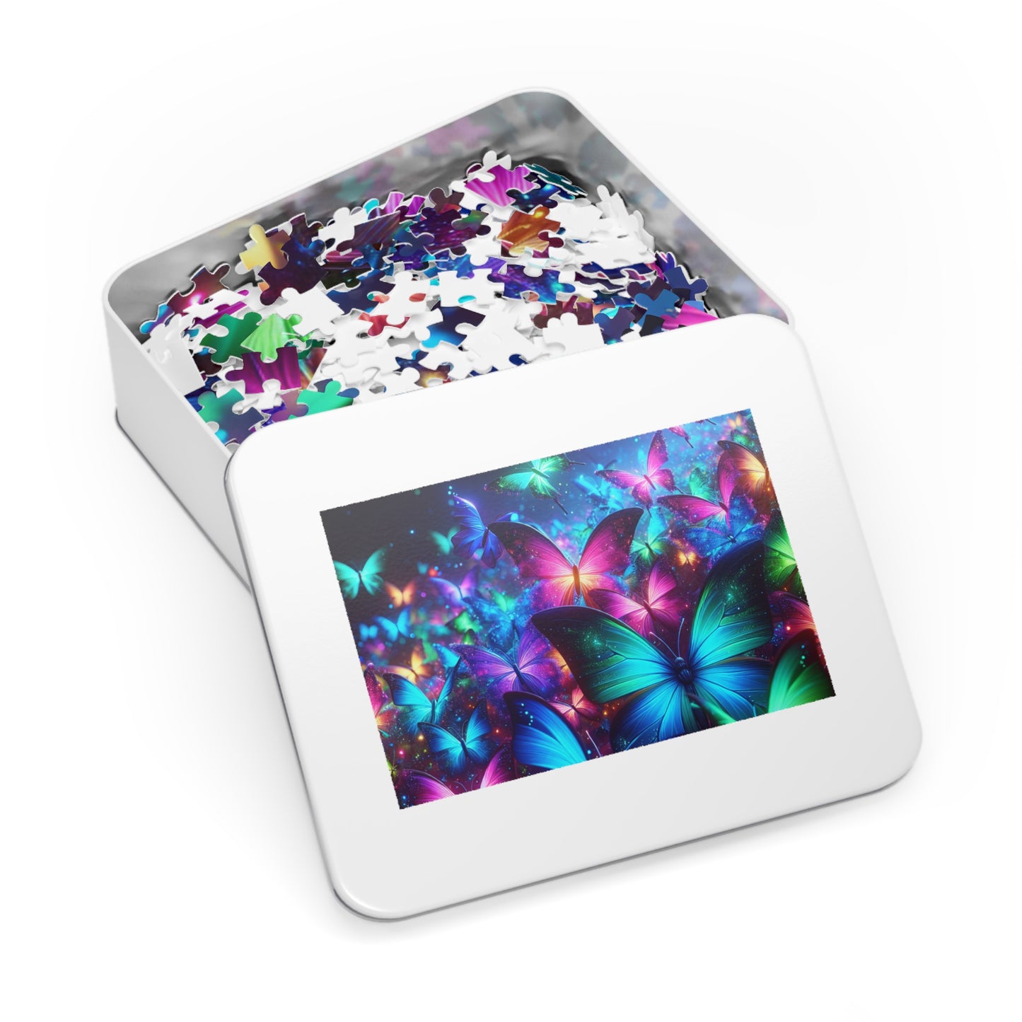 Neon Flutter. - Neon Butterflies Puzzle30, 110, 252, and 1000 Pieces