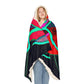 "Vibrant Neon Owls" - NEON Owls Art Hooded Snuggle Blanket