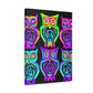 Neon Night Owls. NEON Owls Art Canvas