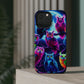 "Neon Splash of Owls" Neon Owls Premium Art Magsafe Magnet Tough IPhone 13 14 15 Pro Plus Max and Mini in Matte and Glossy Phone cases