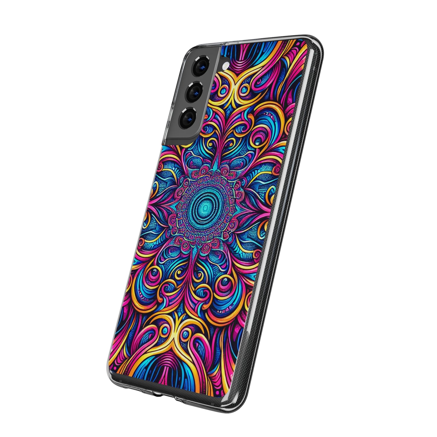 "Fantasia of Fluorescence" Infinity Patterns Art Polycarbonate Phone Case Samsung Galaxy s21 s22 Google Pixel 6 Iphone 11 12 13 14 Pro Max Mini Plus