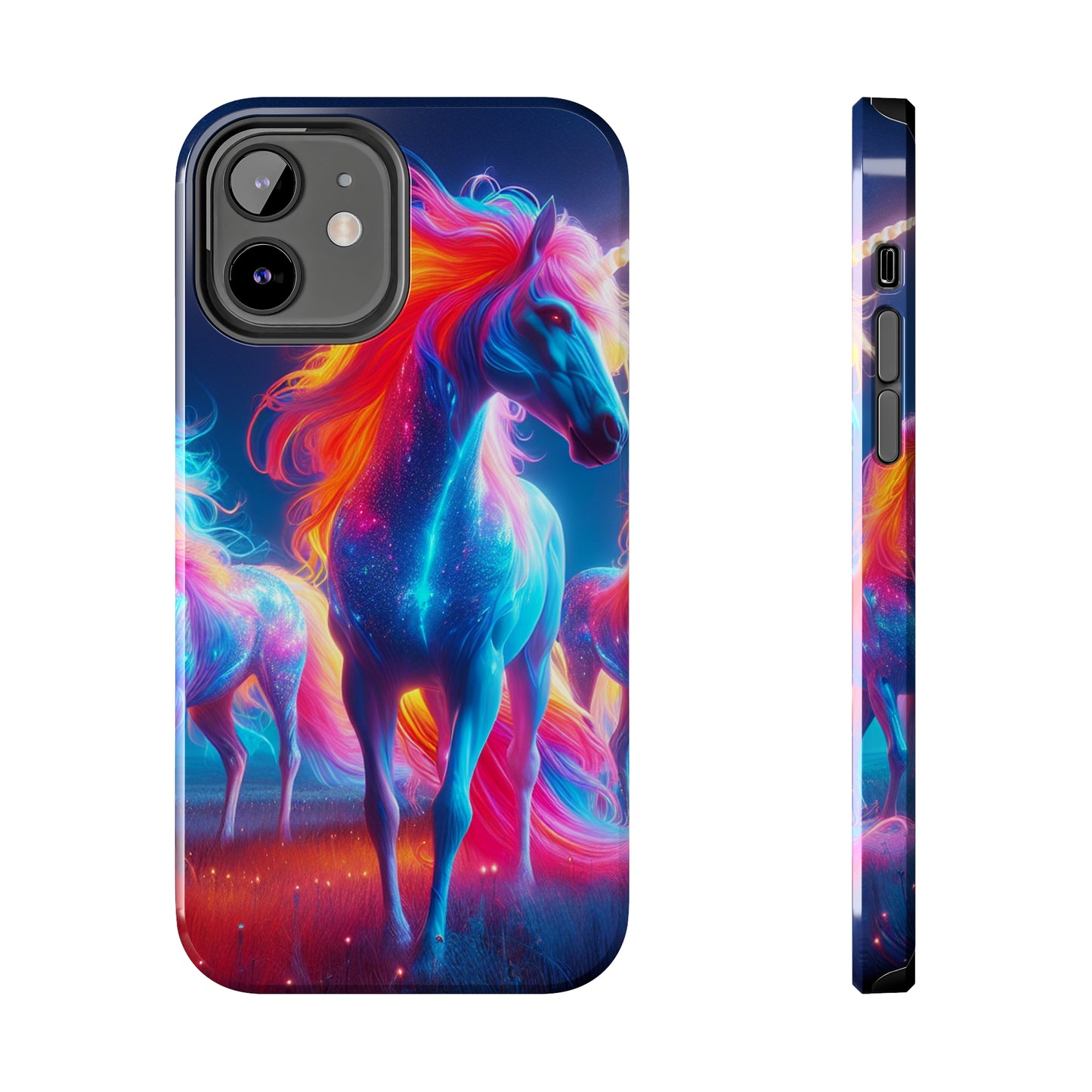 "Neon Dreamscapes: A Pride of Unicorns" NEON Unicorns Tough Phone Case