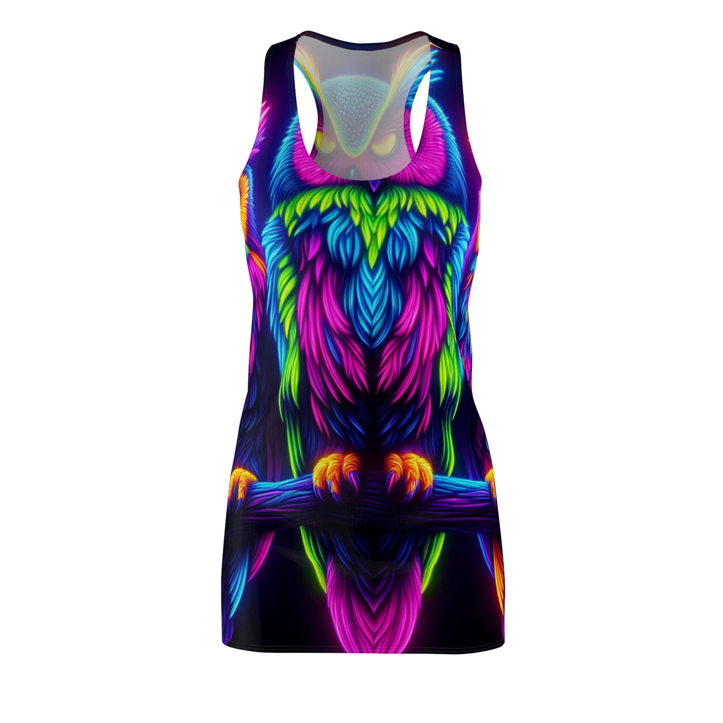 "NeoNighthawks" Neon Owls Racerback Dress