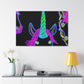Vibrant Neon Magic. NEON Unicorns Art Canvas