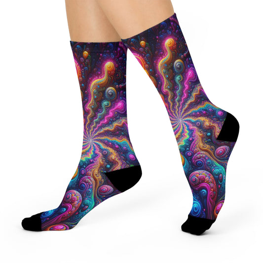 Interstellar Radiance. Trippy Cushioned Crew Socks