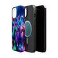 "Neon Fantasyland" Neon Unicorns Premium Art Magsafe Magnet Tough IPhone 13 14 15 Pro Plus Max and Mini in Matte and Glossy Phone cases
