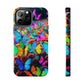 "Neon Butterfly Mural" NEON Butterflies Tough Phone Case Iphone 6 7 8 9 10 11 12 13 14 SE X XR XS Pro Max Mini Plus