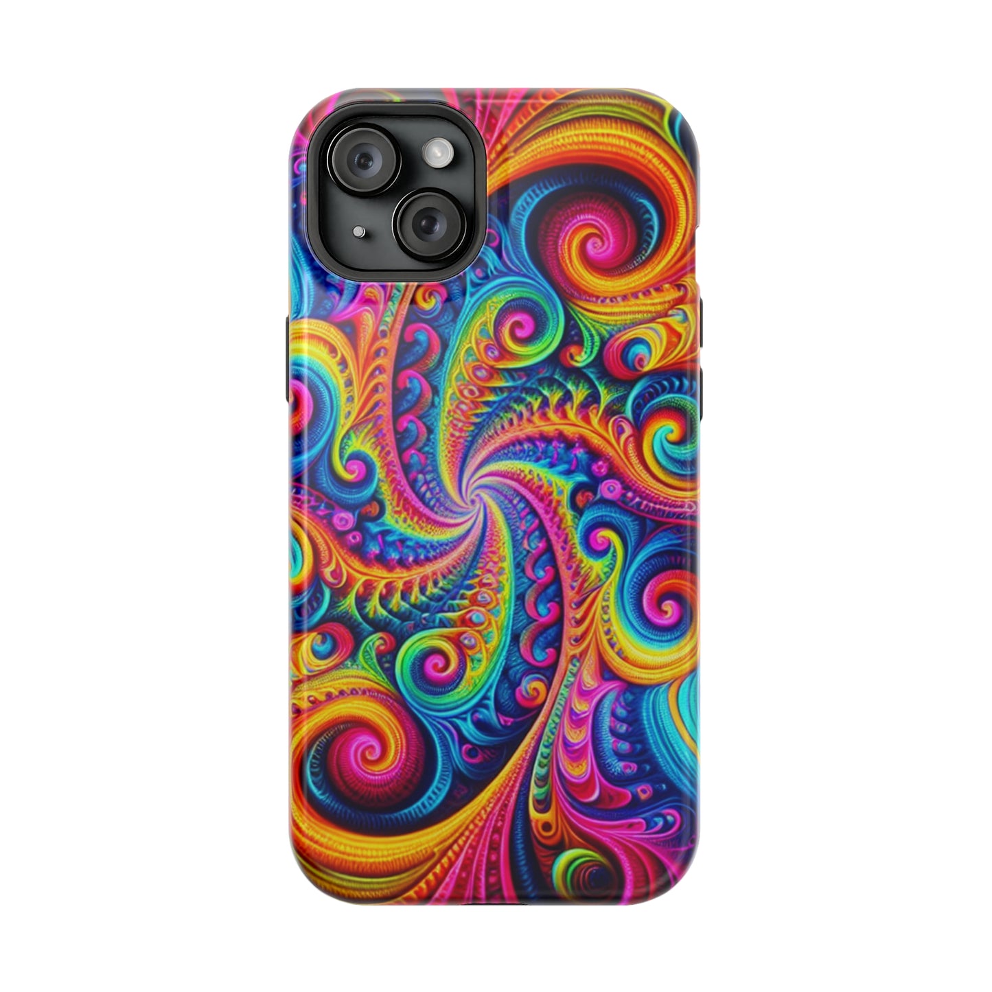 Trip-Infinite Radiance Neon Trippy Infinity Patterns Premium Art Magsafe Magnet Tough IPhone 13 14 15 Pro Plus Max and Mini in Matte and Glossy Phone cases