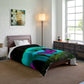 Neon Nature Dreamscape. Butterflies & Mushrooms Comforter Blanket
