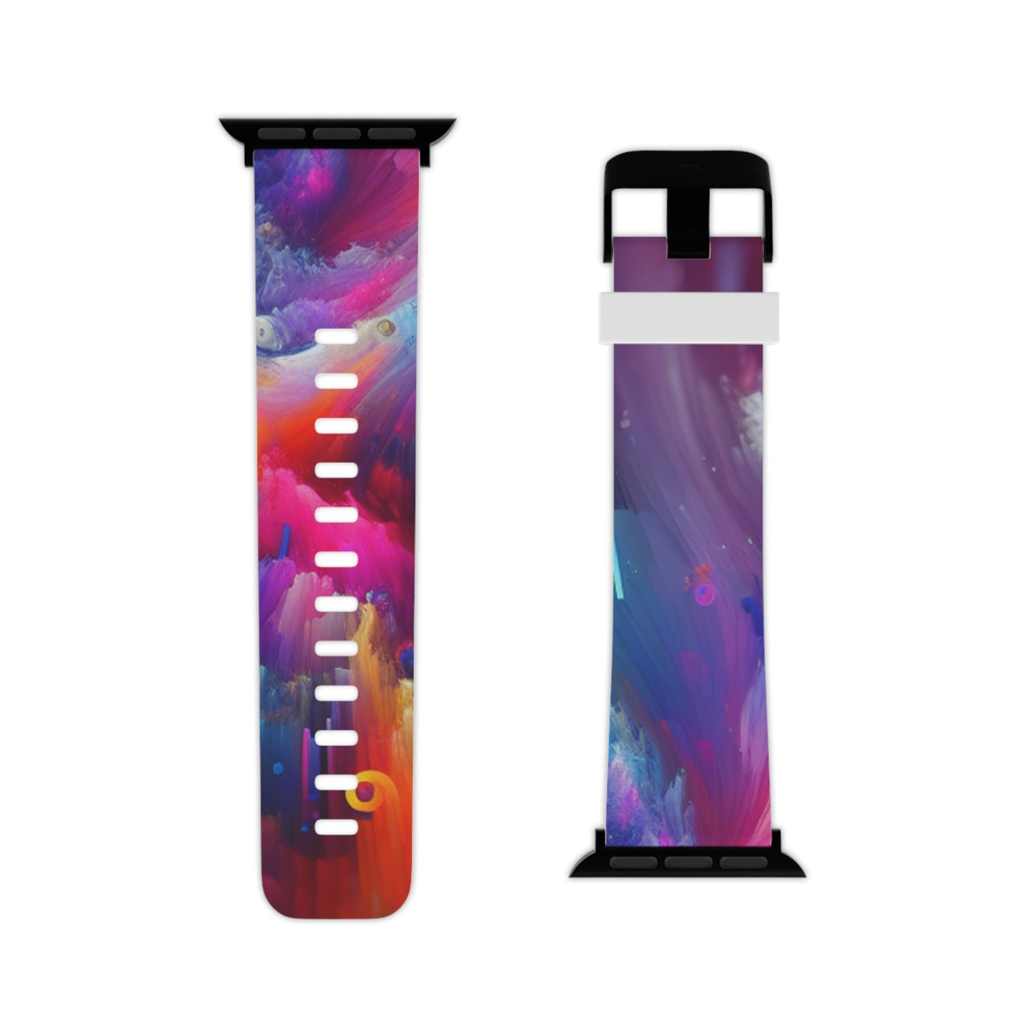 "Neon Digital Splatter" - Trippy Infinity Patterns Iwatch Band