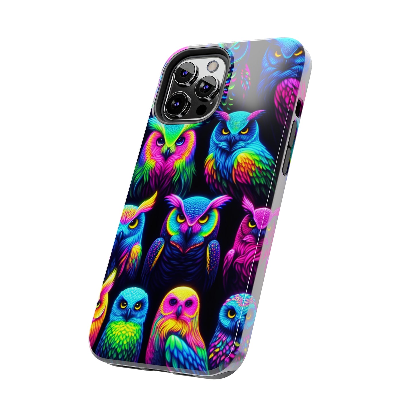 "Nocturnal Neon Glow" NEON Owls Tough Phone Case