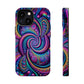 Cosmic Quasar Dreams. Neon Trippy Infinity Patterns Premium Art Magsafe Magnet Tough IPhone 13 14 15 Pro Plus Max and Mini in Matte and Glossy Phone cases