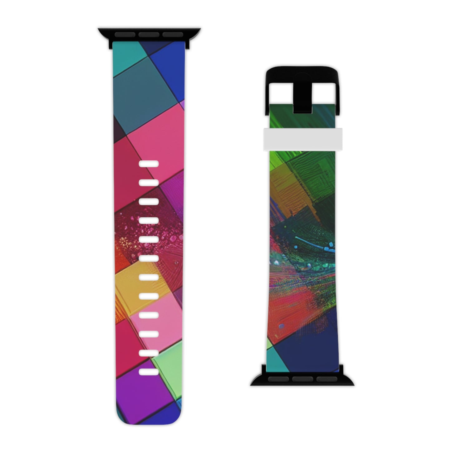 "Neon Technospark Reflection" - Trippy Infinity Patterns Iwatch Band