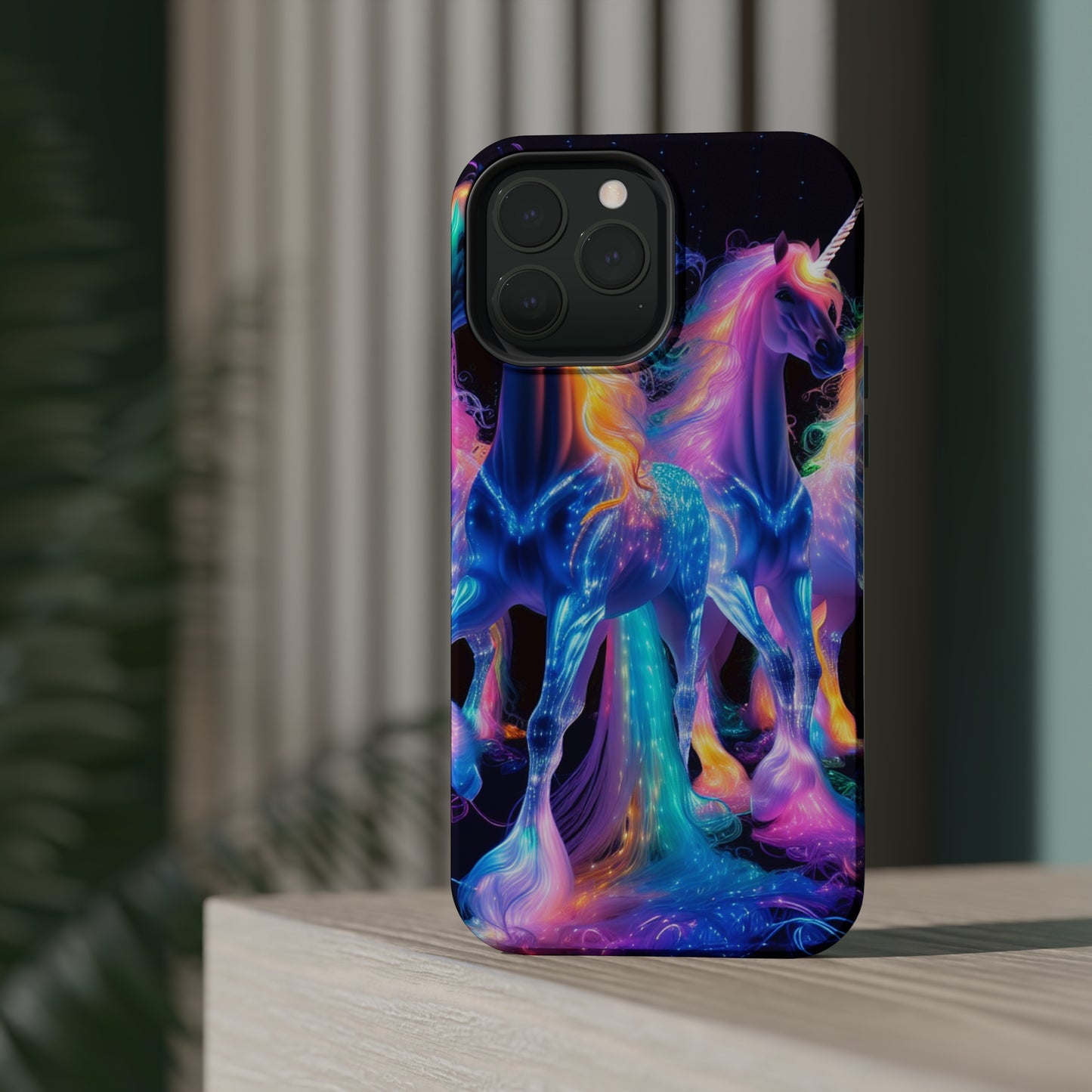 Neon Unicorn Bliss Neon Unicorns Premium Art Magsafe Magnet Tough IPhone 13 14 15 Pro Plus Max and Mini in Matte and Glossy Phone cases
