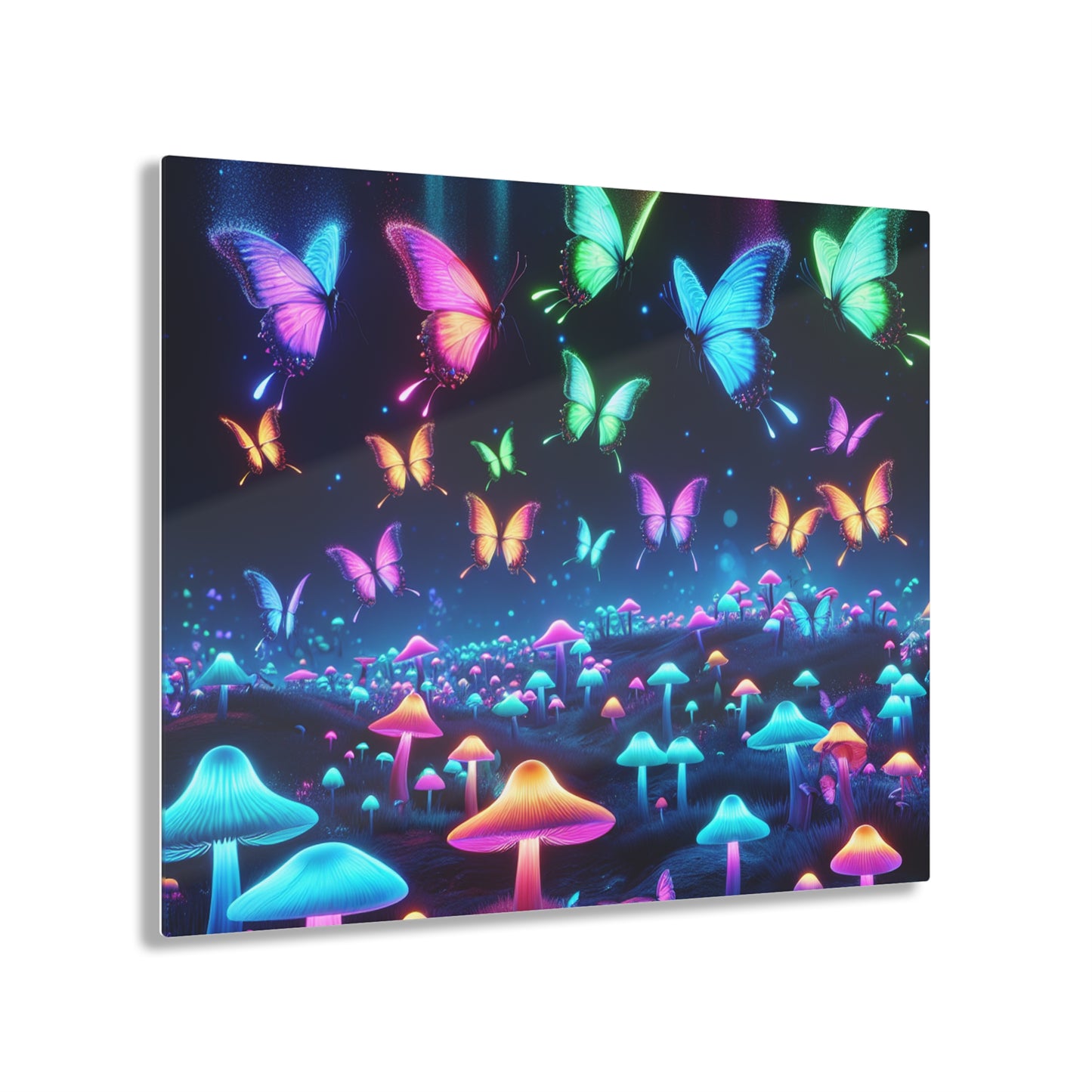 Fantasmagorical Foliage Butterflies & Mushrooms 1/4" Glossy Acrylic Art