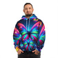 'Nebulae of Neon Butterflies' - Butterflies AOP Hoodie