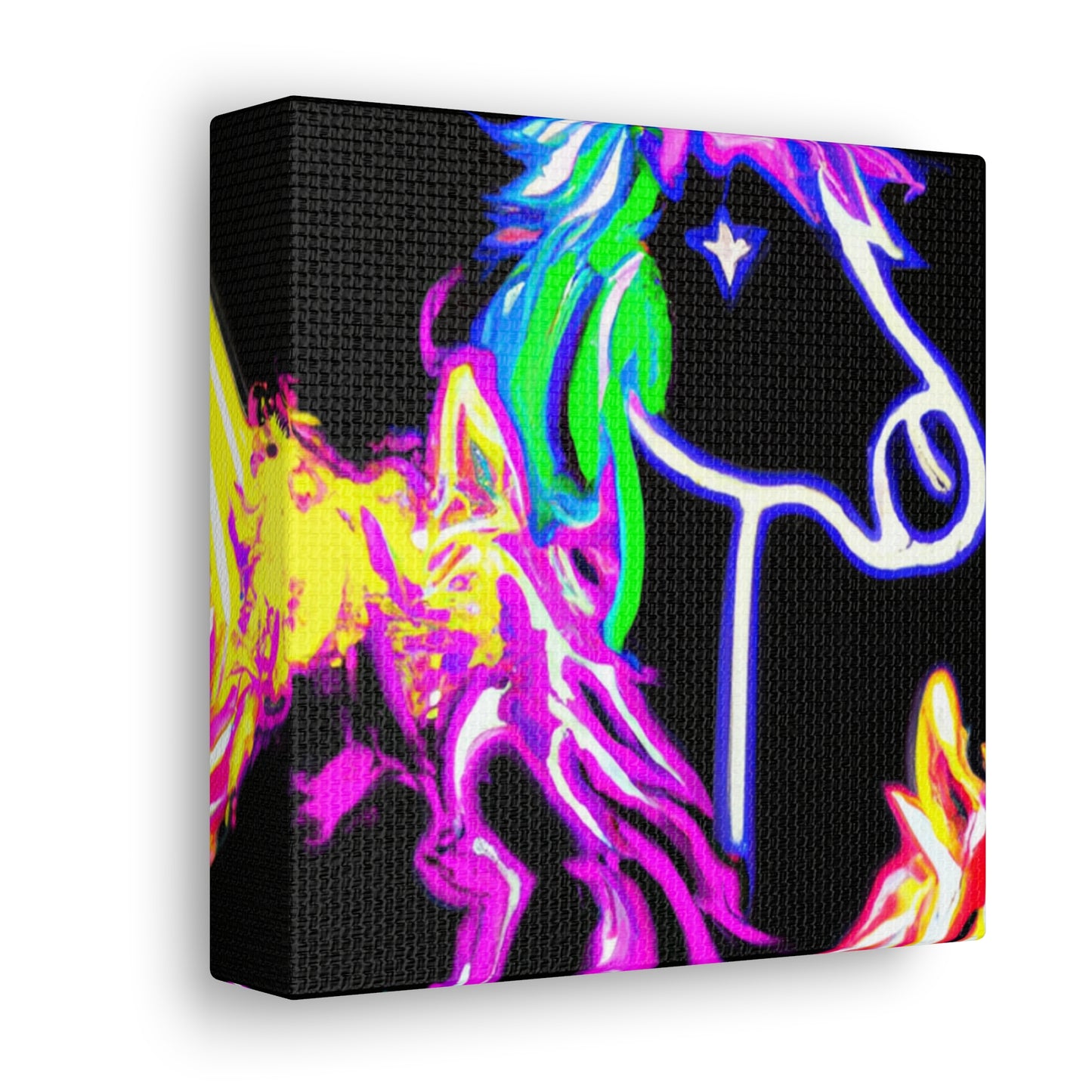 "Vibrant Neon Magic" NEON Unicorns Art Canvas
