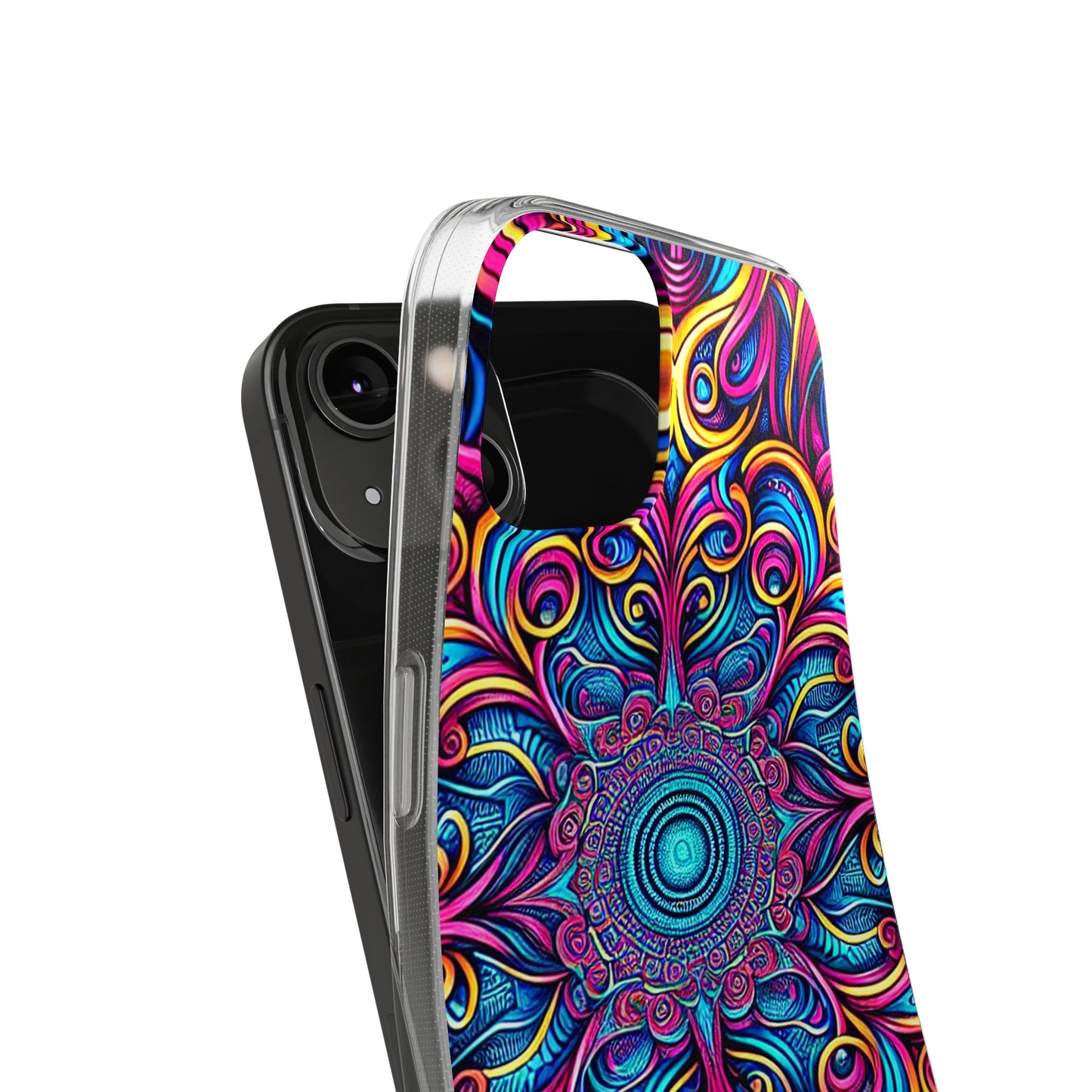 "Fantasia of Fluorescence" Infinity Patterns Art Polycarbonate Phone Case Samsung Galaxy s21 s22 Google Pixel 6 Iphone 11 12 13 14 Pro Max Mini Plus