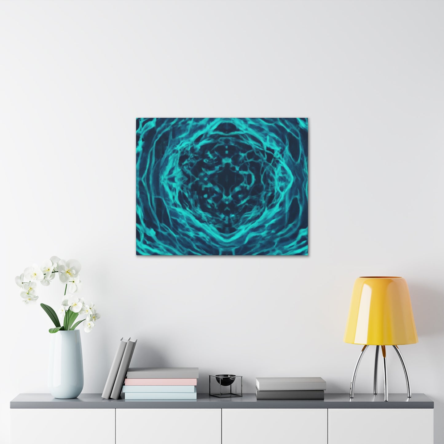 Neon Infinity Fractals. Trippy Infinity Patterns Art Canvas