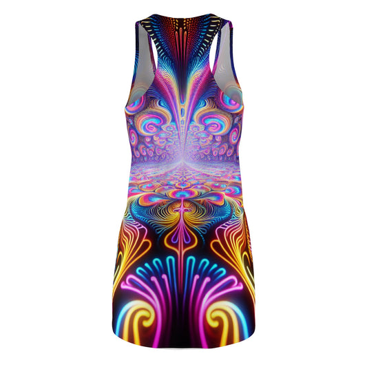 TDB Neon Infinity Phantasmagoria. Trippy Infinity Patterns Racerback Dress
