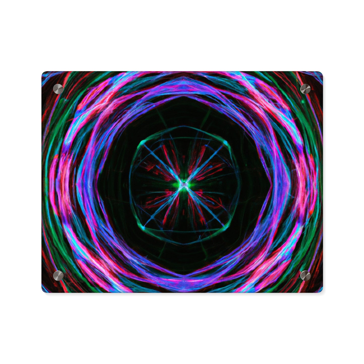 Vivid Vertigo Vortex Trippy Infinity Patterns Acrylic Art Panel