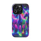 "Uni-Neon Fantasy" Neon Unicorns Premium Art Magsafe Magnet Tough IPhone 13 14 15 Pro Plus Max and Mini in Matte and Glossy Phone cases