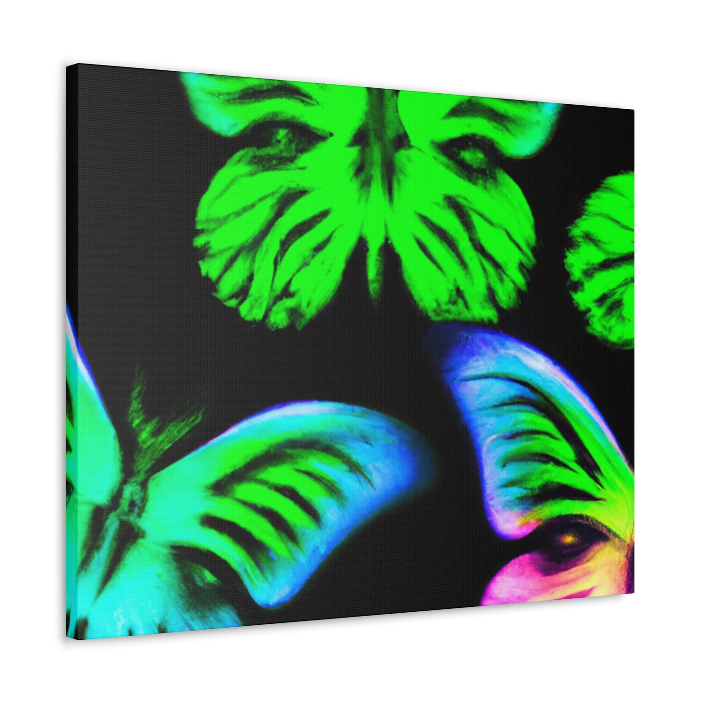 "Neon Dreamweavers". Neon Butterflies  Art Canvas