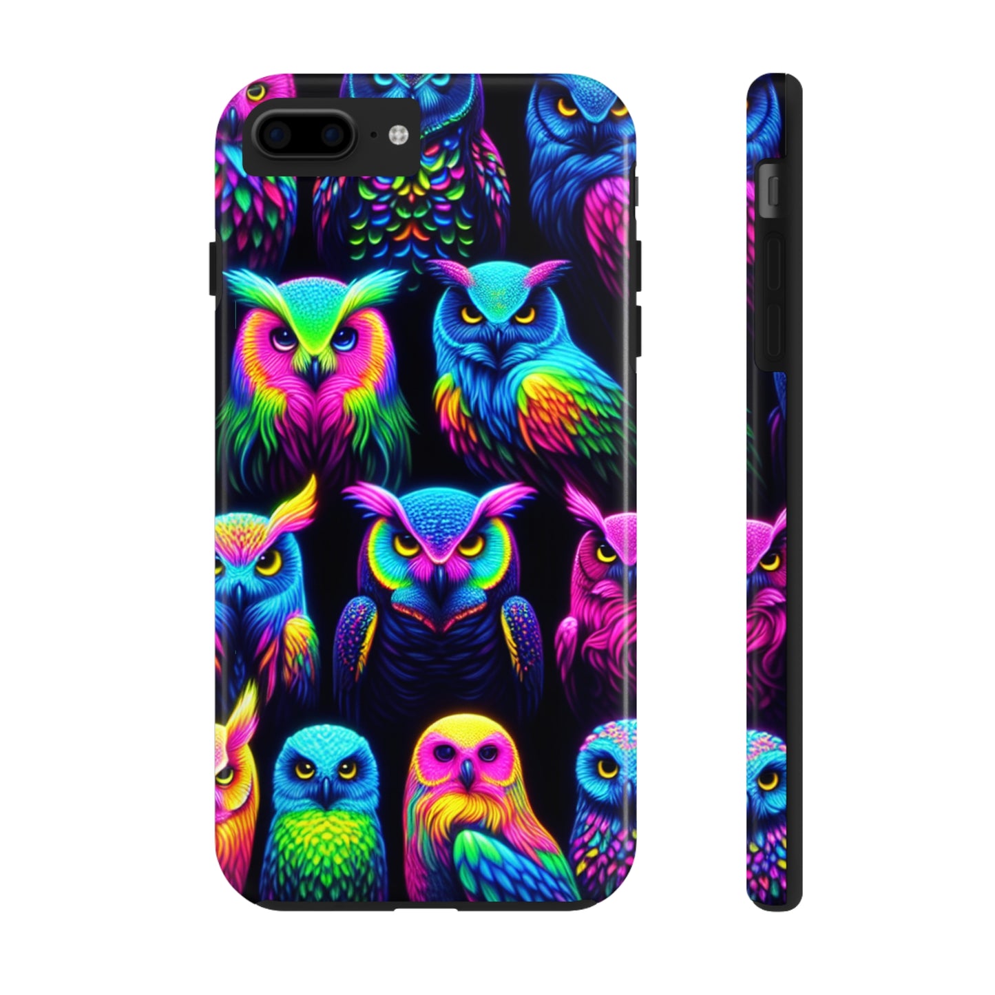 "Nocturnal Neon Glow" NEON Owls Tough Phone Case
