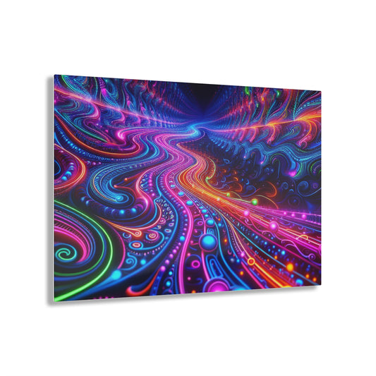 'Vibrant Infinity Prism' Trippy infity Pattern 1/4" Glossy Acrylic Art