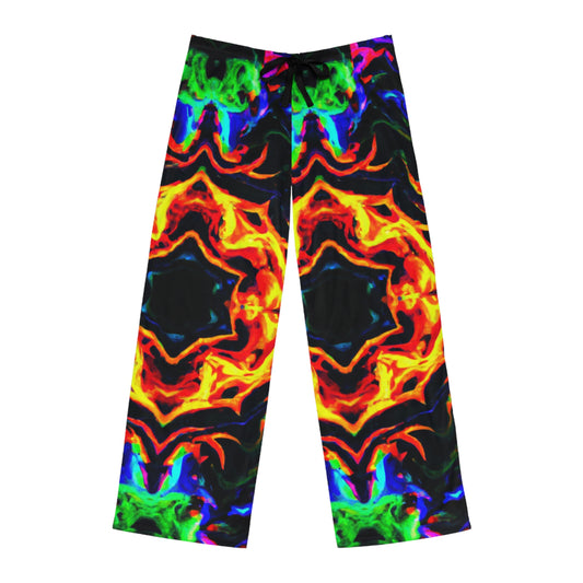 TDB Vibrant Neon Infinity Aurorae Trippy Infinity Patterns Mens Pajama Pants