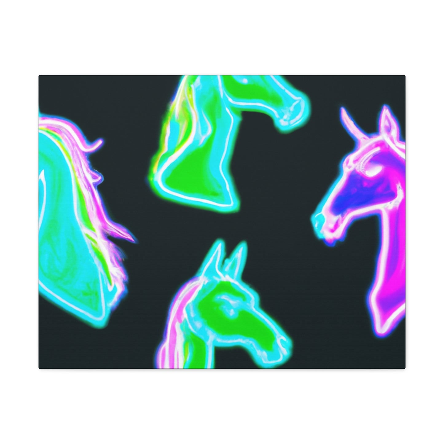 Vivid Nocturnal Unicorns. NEON Unicorns Art Canvas