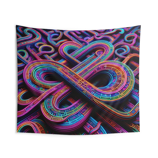Psychedelic Eonorama. Infinity Patterns Art Tapestry