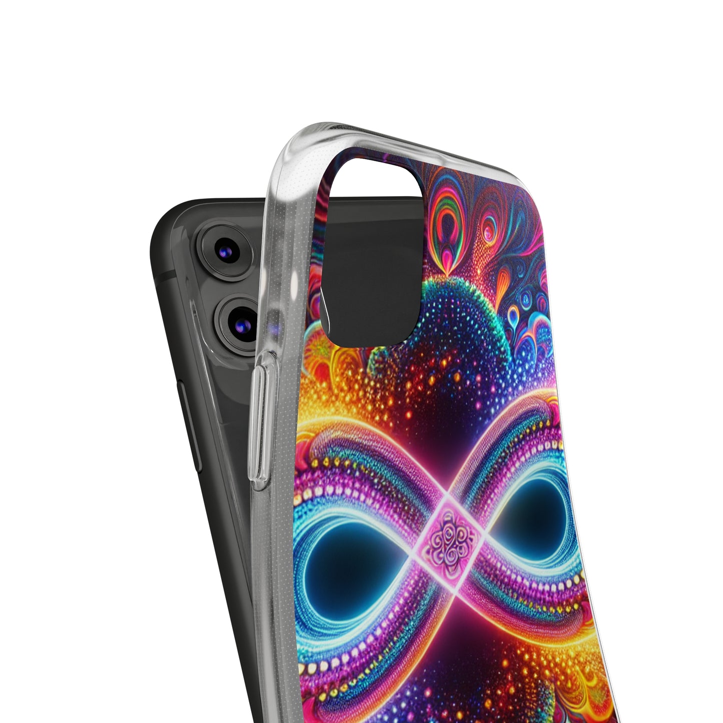 "Neon Psychedelic Infinity" Infinity Patterns Art Polycarbonate Phone Case