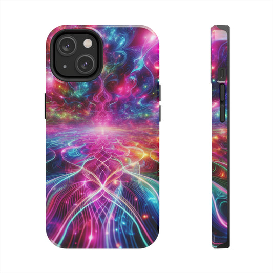 Vortex of Luminescence. Trippy Infinity Patterns Tough Phone Case