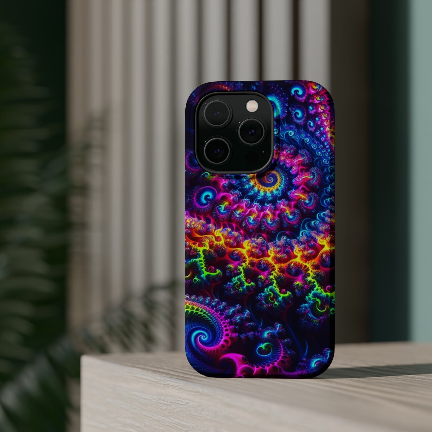 Twilight Infinyscape Neon Trippy Infinity Patterns Premium Art Magsafe Magnet Tough IPhone 13 14 15 Pro Plus Max and Mini in Matte and Glossy Phone cases
