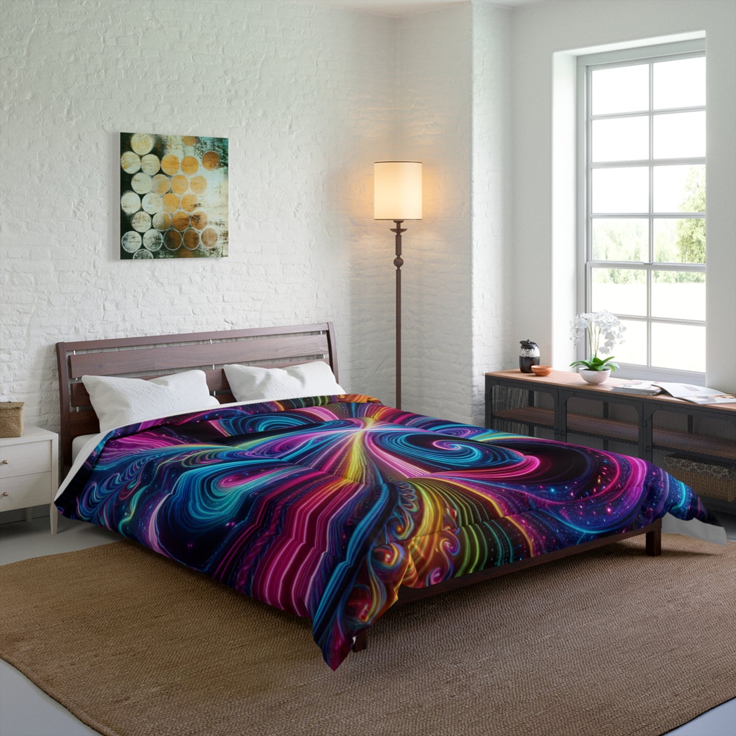 Vivid Psychedelic Never-Ending Dreams Trippy Infinity Patterns Comforter Blanket