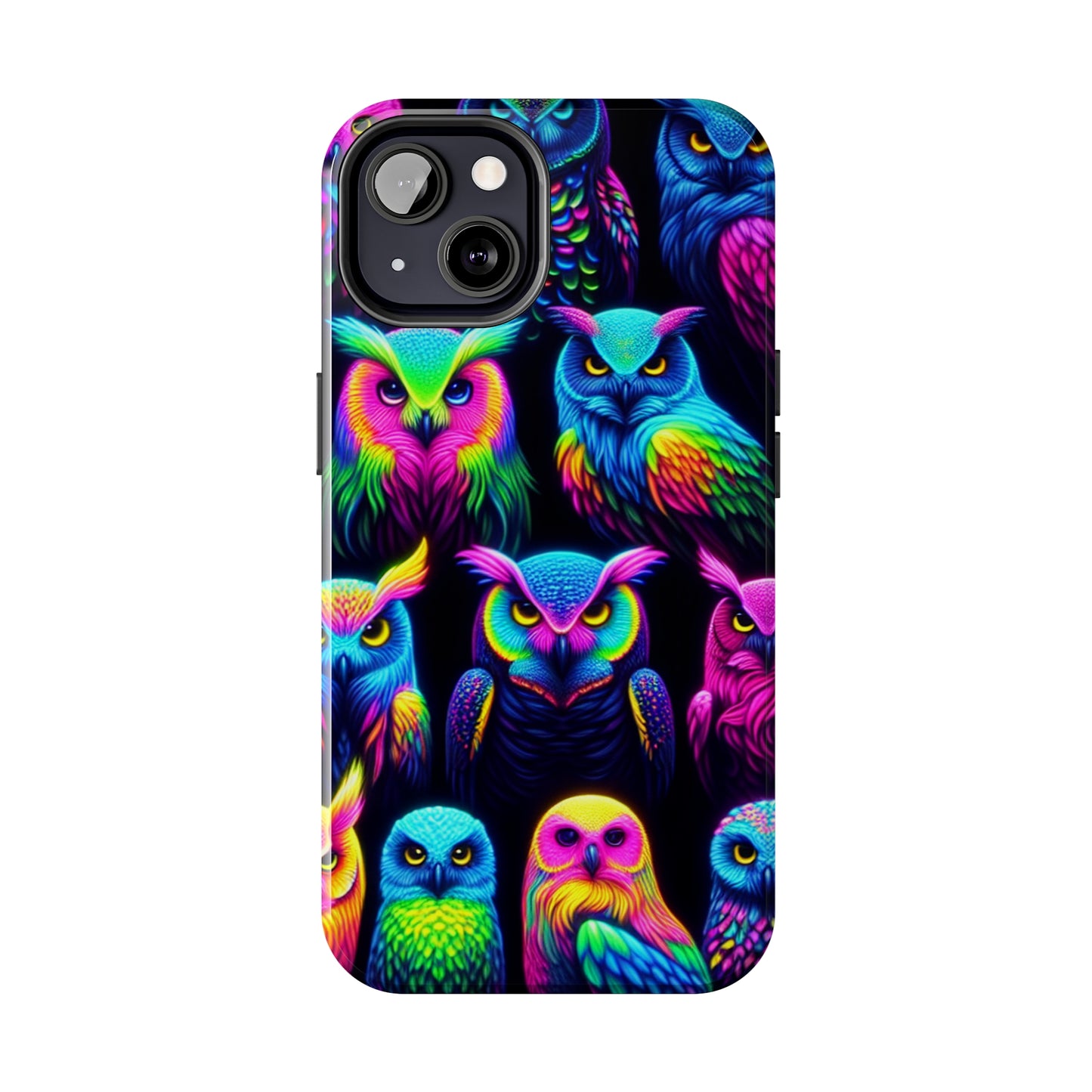 "Nocturnal Neon Glow" NEON Owls Tough Phone Case