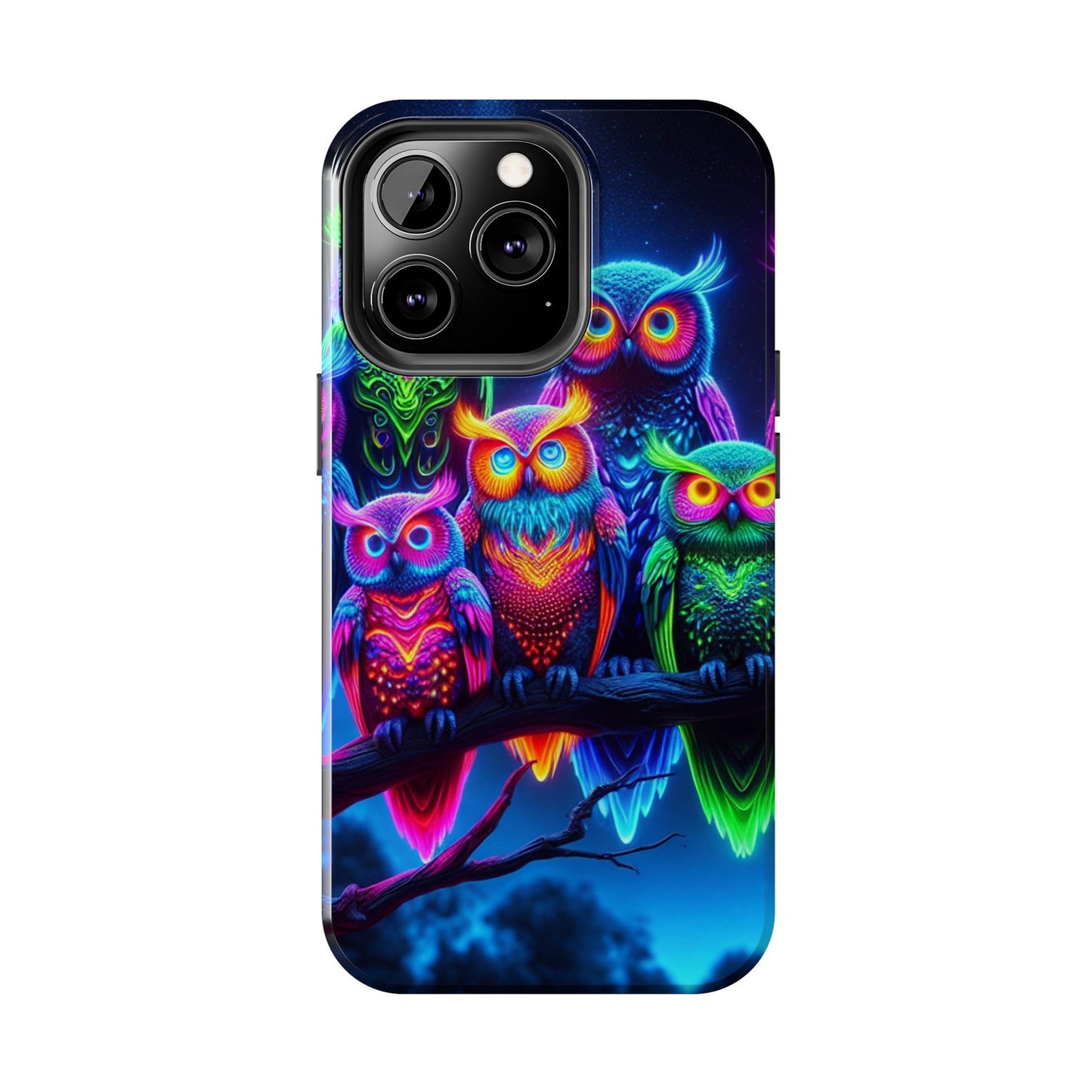 'Neon Rainbow Owls' NEON Owls Tough Phone Case
