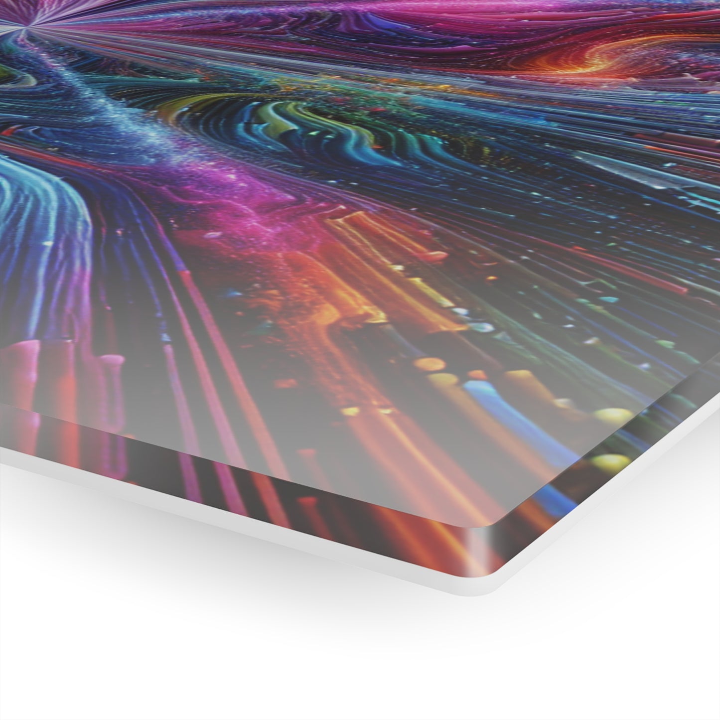 Cosmic Chromatic Splendor. Trippy infinity Pattern 1/4" Glossy Acrylic Art